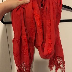 Red/orange lightweight scarf